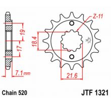 Pignon 14 dents JT Sprockets acier type 1321 pas 520